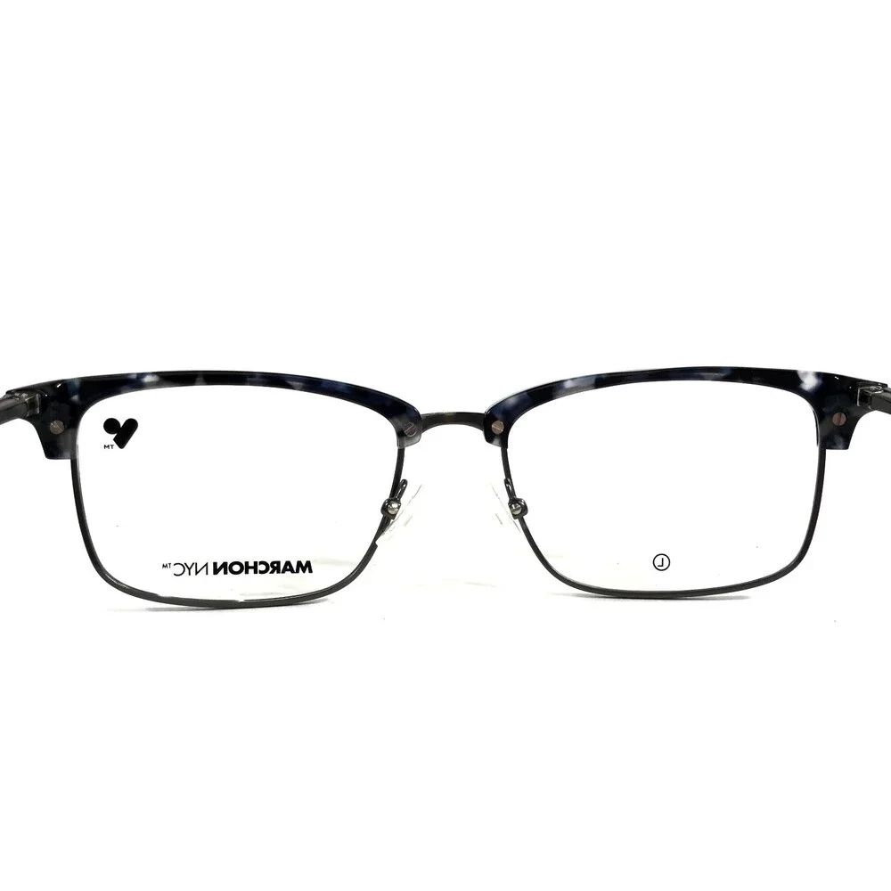 Marchon NYC Eyeglasses Frames M-2028 460 Black Gray Rectangle Full Rim 54-18-140
